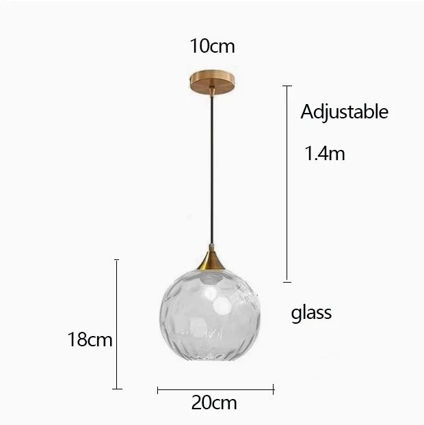Nordic Ripple Glass Longline Pendant Light