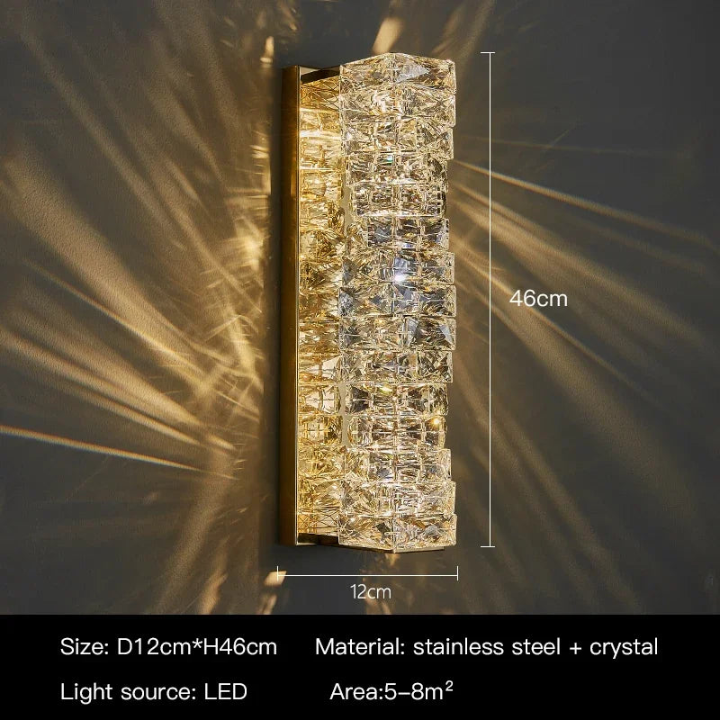 DecorBites™ Crystal LED Wall Light: Modern Luxury Sconce for Living Room, Aisle, Bedside
