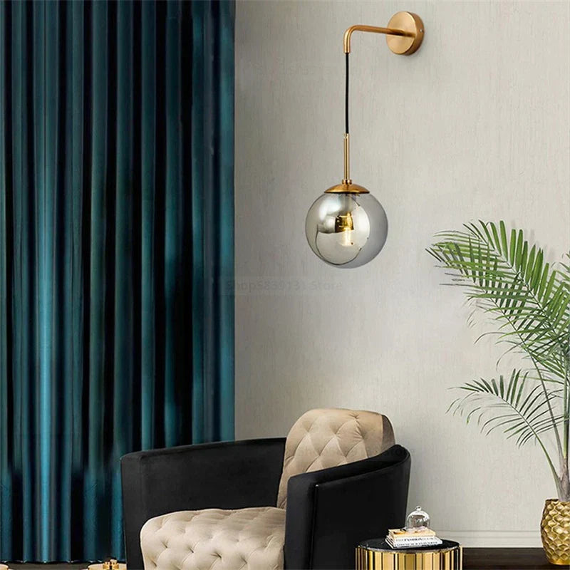 DecorBites™ Glass Ball Wall Lamp - Nordic Retro LED Lighting Fixture