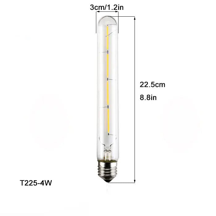 DecorBites™ لمبة إضاءة أنبوبية ليد (LED Filament Tubular Edison Bulb) درجة حرارة لون 6000K، موديلات T10 T185 T225 T30 T300، قوة 4 واط 6 واط 8 واط