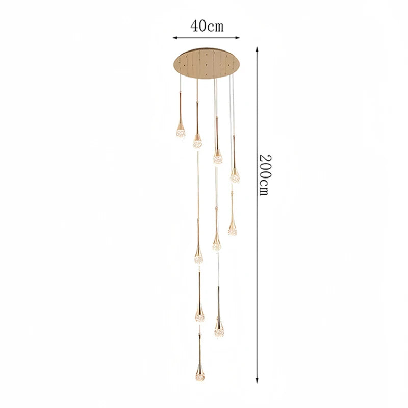 Modern Crystal Pendant Light With Adjustable Height