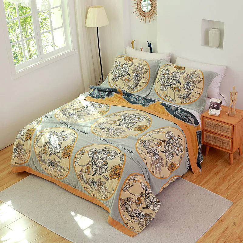 Couverture Serviette en Gaze de Coton DecorBites™ - Jacquard Double Face Teint en Fil pour Adultes et Enfants