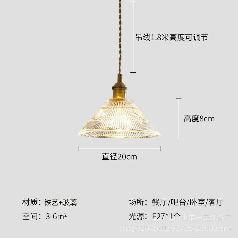 Retro Floral Glass Pendant Light
