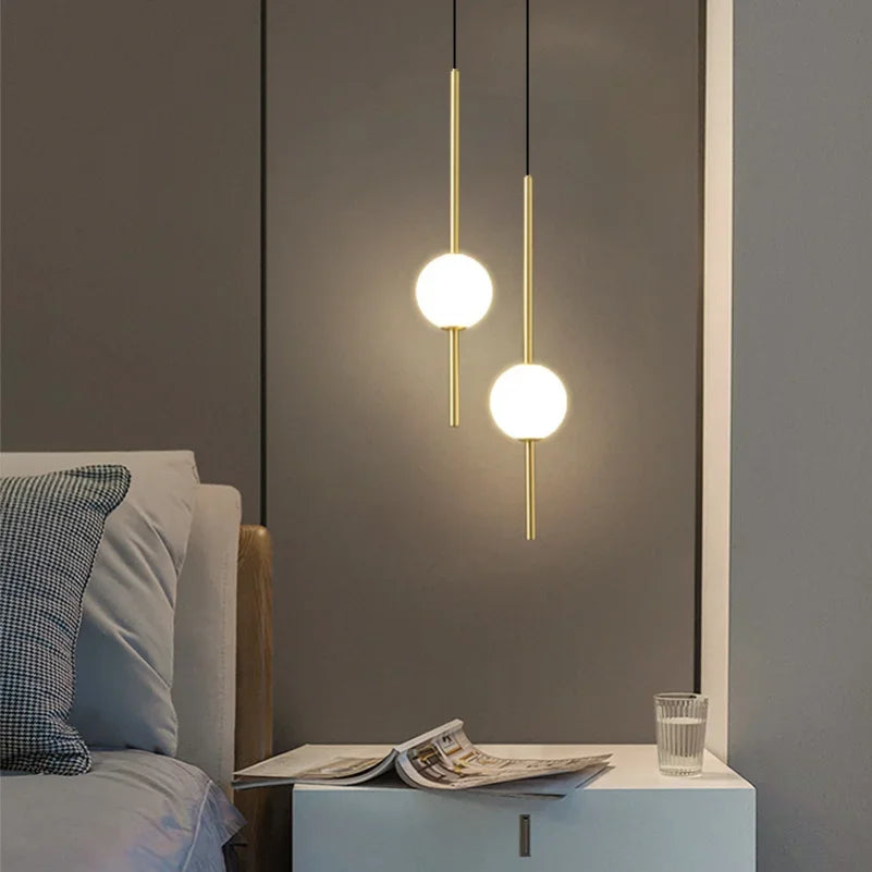 Nordic Acrylic Globe Pendant Light in Black or Gold