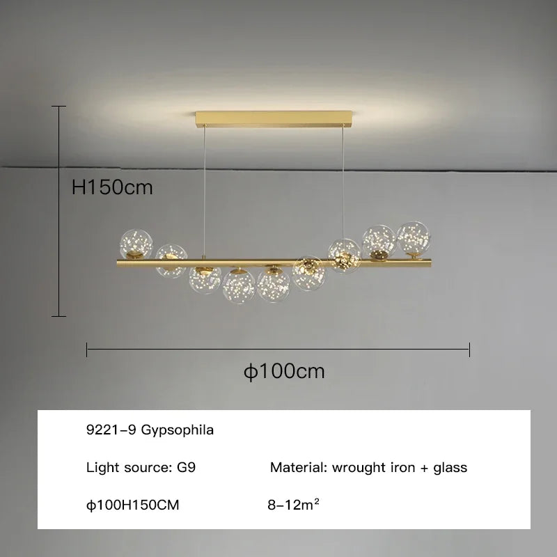 DecorBites™ Glass Balls LED Ceiling Chandeliers G9 Pendant Lights for Home Decor