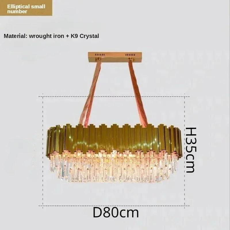 DecorBites™ Crystal Art LED Ceiling Chandelier: Luxury Living Room Round Lamp