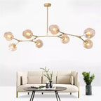 Modern Nordic Glass Pendant Light in Painted Metal