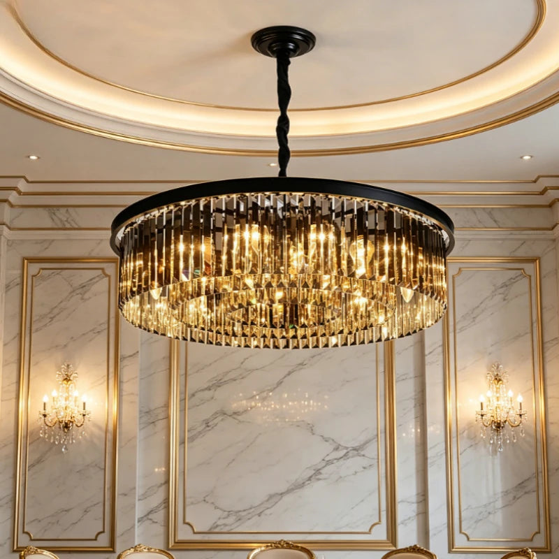 Contemporary Crystal Chain Pendant Light