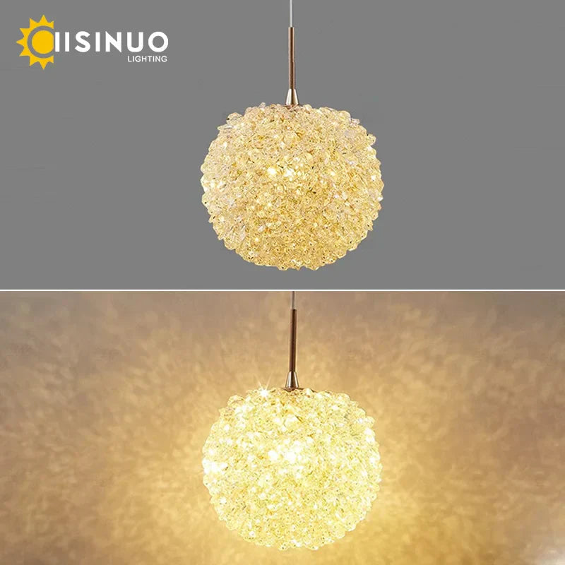 DecorBites™ Crystal Ball Pendant Chandelier for Bedroom Bar Deco