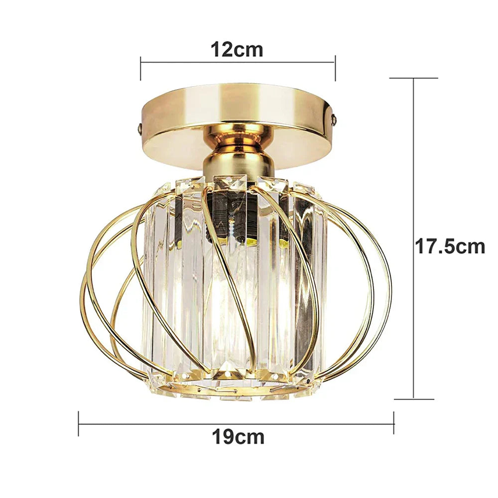 DecorBites™ Crystal Ceiling Chandelier: Modern Industrial LED Indoor Lighting Fixture