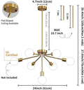 DecorBites™ 8-Head Nordic Ceiling Chandelier in Black White Gold for Modern Home Decor