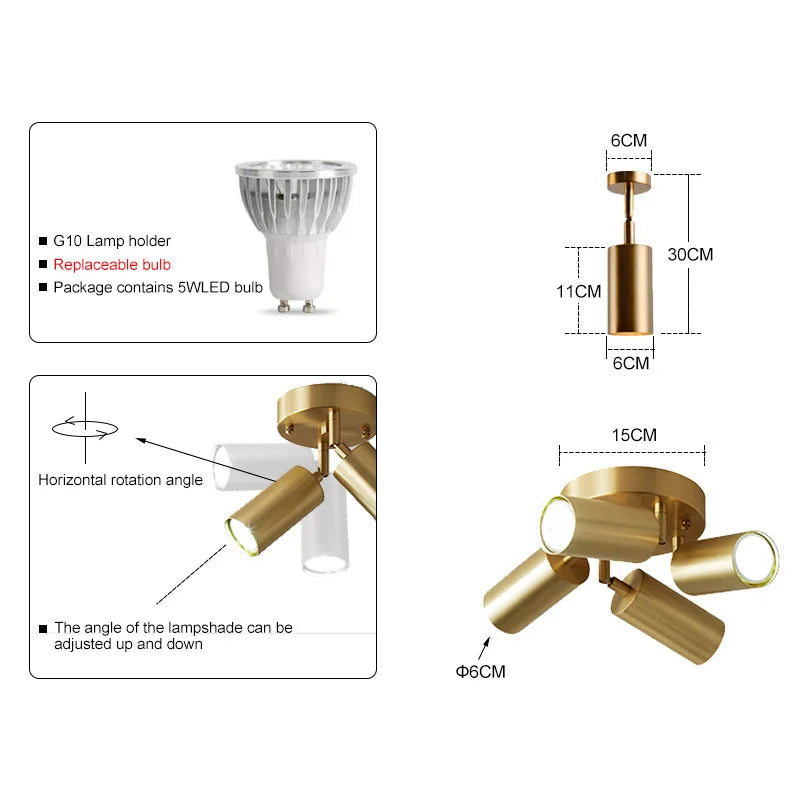 DecorBites™ Adjustable LED Chandelier Ceiling Lamp for Home Decor & Lighting