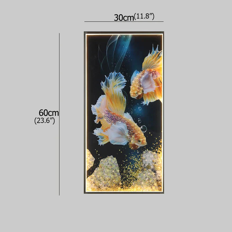 DecorBites™ Gold Fish LED Picture Wall Light for Home Decor & Bedroom Aisle