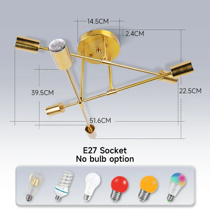 DecorBites™ ثريا سقف LED معلقة لغرفة المعيشة والمطبخ وديكور المنزل