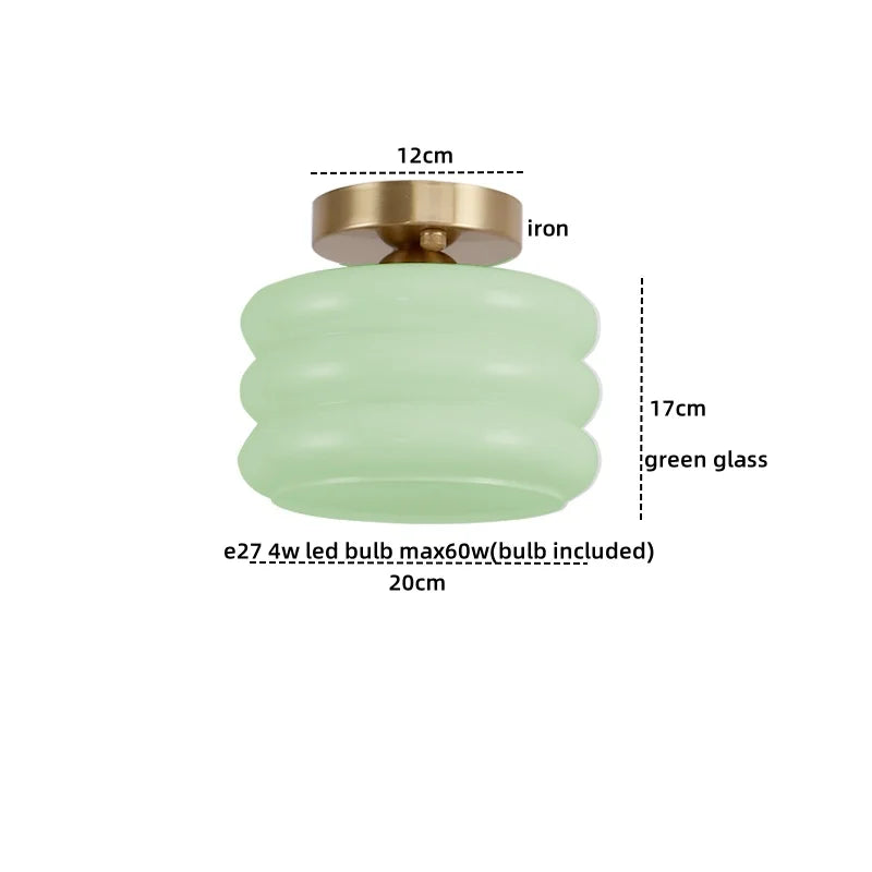 DecorBites™ Creamy Glass Iron LED Ceiling Light - Modern Indoor Lighting Fixtures