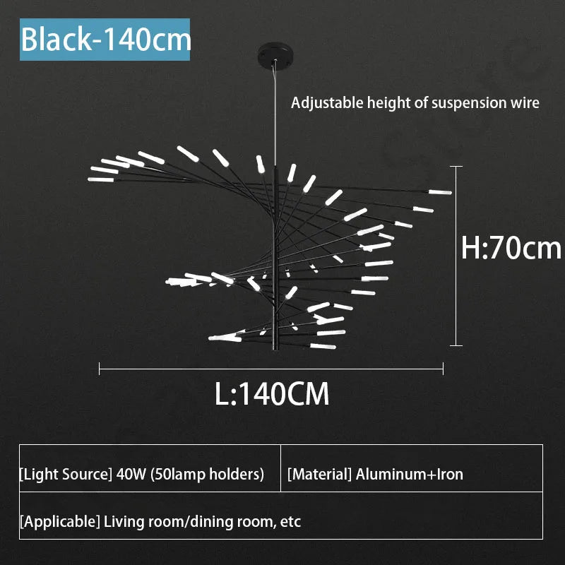 مصباح قلادة سقف الألعاب النارية LED من DecorBites™ - ديكور غرفة فاخر وعصري قابل للتعتيم