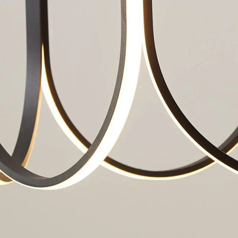 ثريا LED من DecorBites™: إضاءة معلقة من الألومنيوم الأسود والذهبي، مصباح لغرفة المعيشة وغرفة الطعام وغرفة النوم