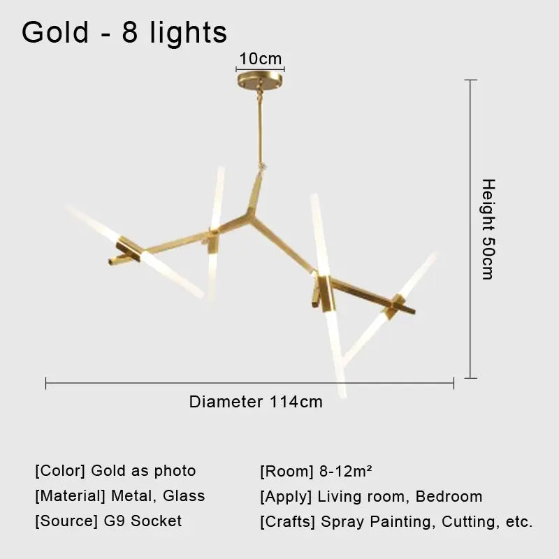 DecorBites™ Glass LED Chandelier Ceiling Light for Modern Nordic Design Home Decor