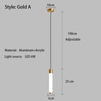 Minimalist White Linear Pendant Light In Aluminum