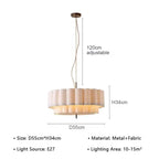 Wabi-Sabi White Fabric Pendant Light