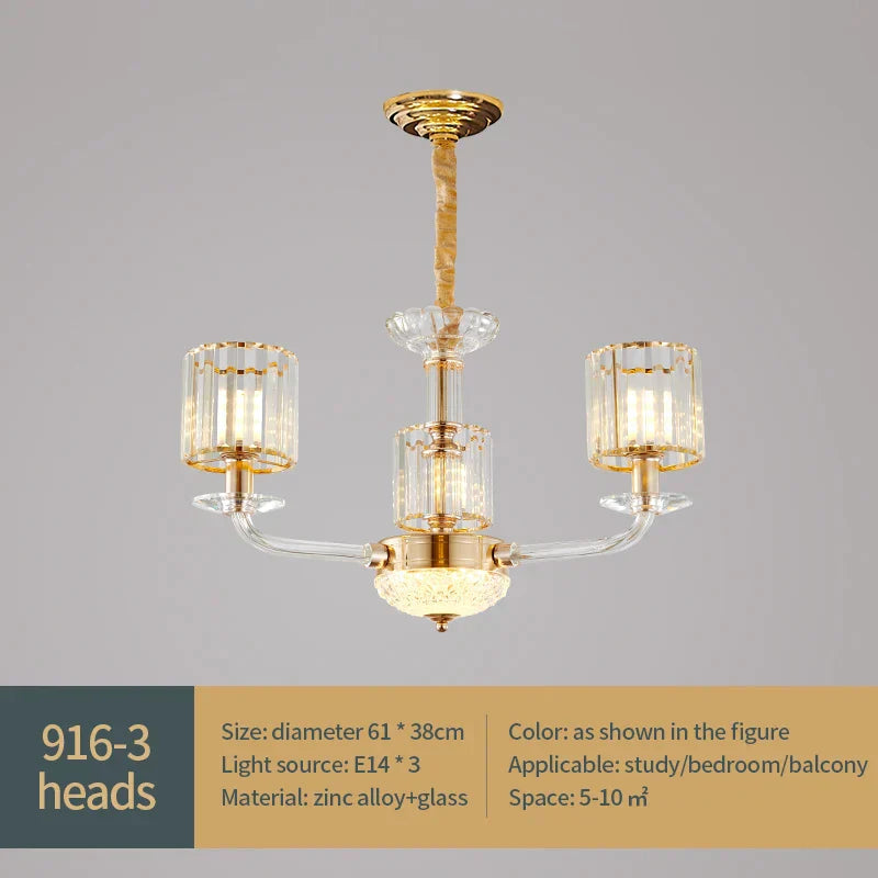 DecorBites™ Crystal Glass Pendant Lamp: Modern European Luxury for Living, Dining, Bedroom