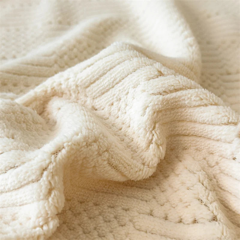 DecorBites™ Cozy Carved Velvet Blanket | Warm, Soft & Breathable | Autumn Winter Sofa Bed Throw
