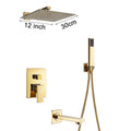 DecorBites™ Gold Rain Shower Faucet Wall Mounted Bathtub Mixer Tap Set