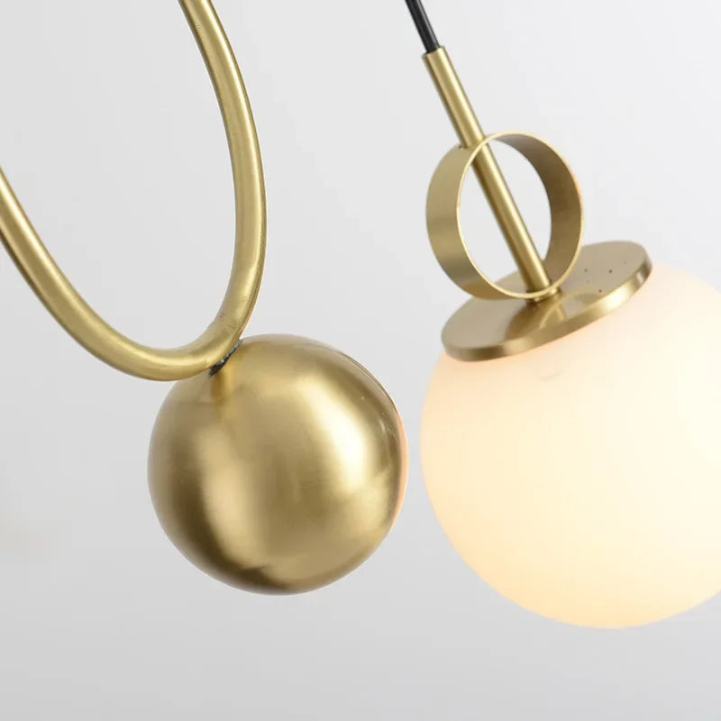 DecorBites™ Glass Ball Pulley Pendant Light: Modern Indoor Hanging Lamp for Living Room & Bedroom