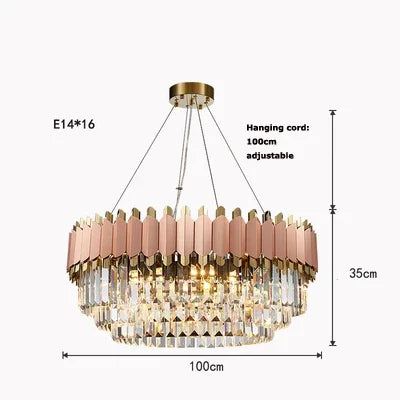 DecorBites™ Art Deco Black Golden Crystal Chandelier for Foyer