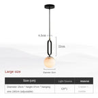 Modern Marble Pendant Light With Polished Copper Finish