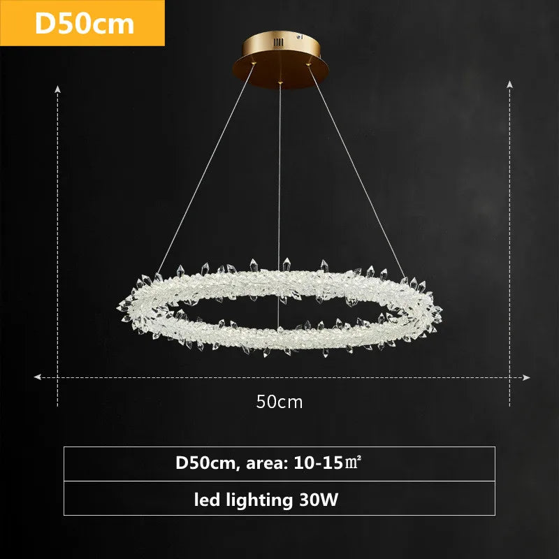 Plafonnier LED circulaire en cristal DecorBites™ Luxe - Style Art Déco à intensité variable