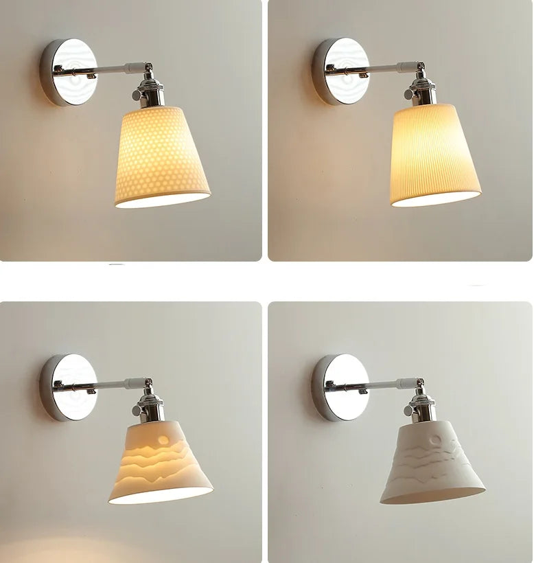 DecorBites™ Ceramic LED Wall Light Fixture Up Down Rotate Modern Style Bedside Lamp