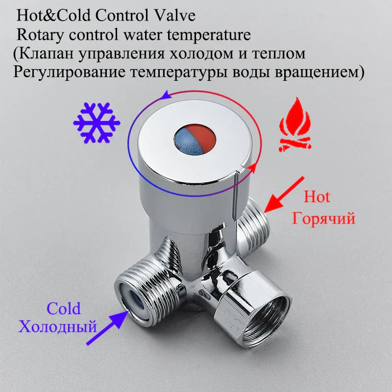 خلاط صنبور حوض حمام DecorBites™ عالي الأناقة بمستشعر ذكي، بخاصية الماء الساخن والبارد والشلال