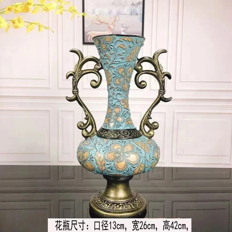 DecorBites™ Resin Vase Dried Flowers Arrangement for Living Room Decor