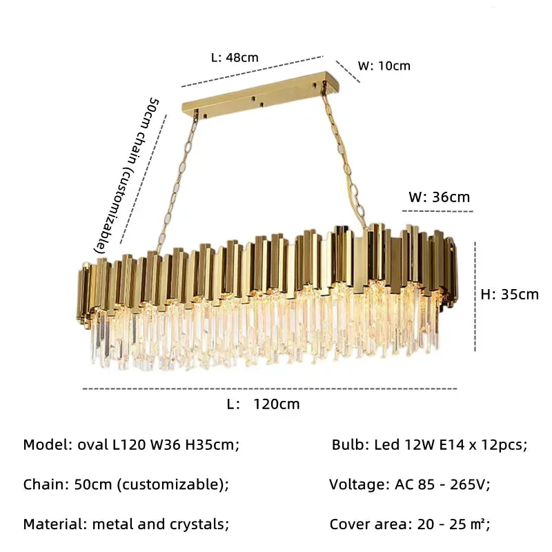 DecorBites™ Golden Luxury Chandelier: Elegant Crystal Ceiling Light for Hotel Living Room