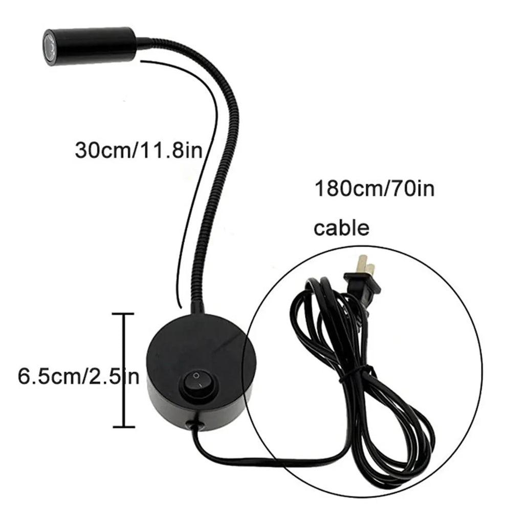 DecorBites™ LED Wall Lamp Set: 2pcs 3W 4000K Plug-in Bedside Sconces for Reading Headboard.