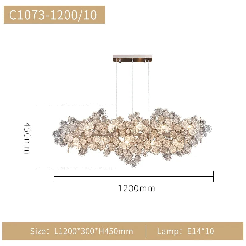 DecorBites™ 2024 Trend LED Ceiling Chandelier for Living Dining Bedroom, Modern Lustre Hanging Light