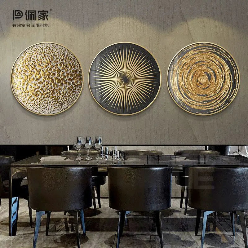 لوحة ديكور DecorBites™ الفنية التجريدية بالرقائق الذهبية لمساحات الطعام الفاخرة