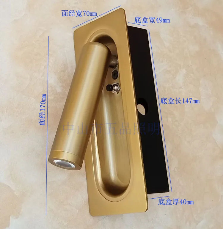 DecorBites™ Adjustable Bedside LED Wall Lamp for Modern Hotel Guest Rooms
