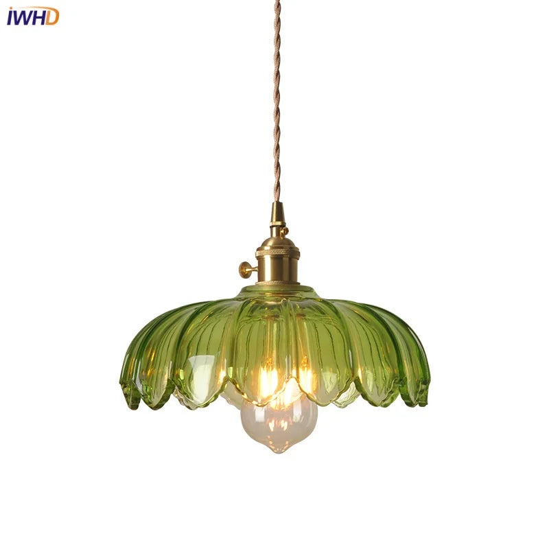 فوانيس DecorBites™ الزجاجية الخضراء المعلّقة بإضاءة LED