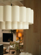 Wabi-Sabi White Fabric Pendant Light