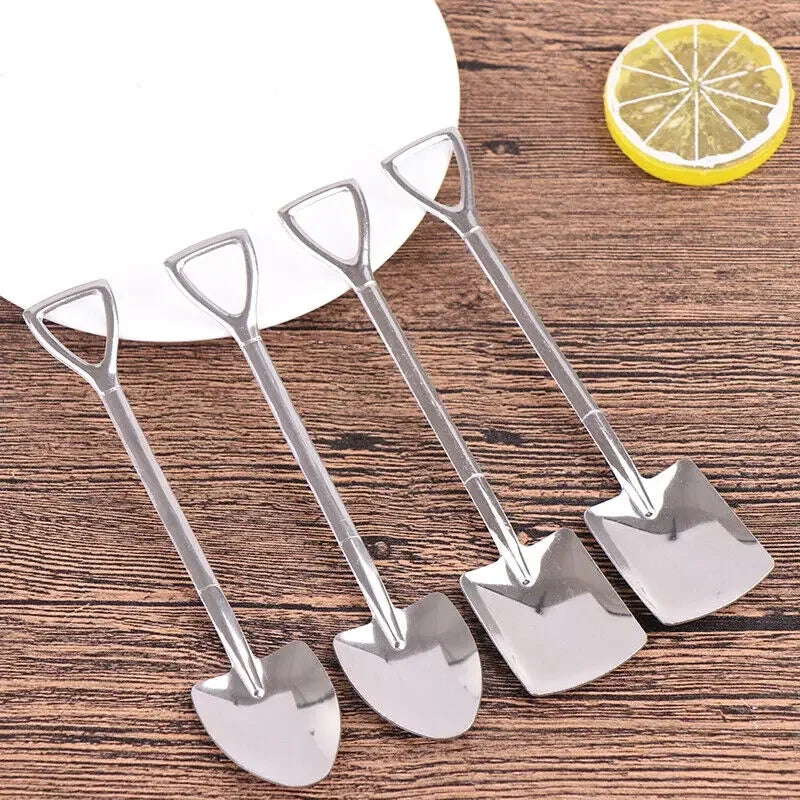 DecorBites™ 4-Piece Stainless Steel Teaspoons Set for Coffee, Tea, Desserts & Ice Cream