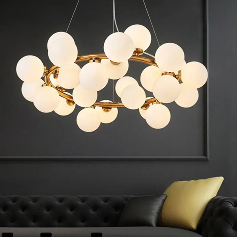 DecorBites™ Glass Ball Chandelier for Living Room - Modern Nordic Kitchen Island Ceiling Light