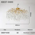 ثريا سقف LED كريستالية على شكل غصن DecorBites™ باللون الذهبي/الأسود لغرفة الطعام والبهو
