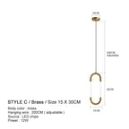 Nordic Gold Linear LED Pendant Light