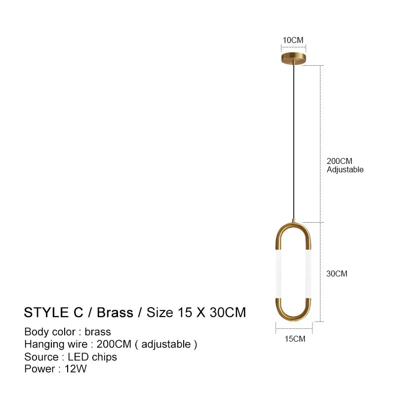 Nordic Gold Linear LED Pendant Light
