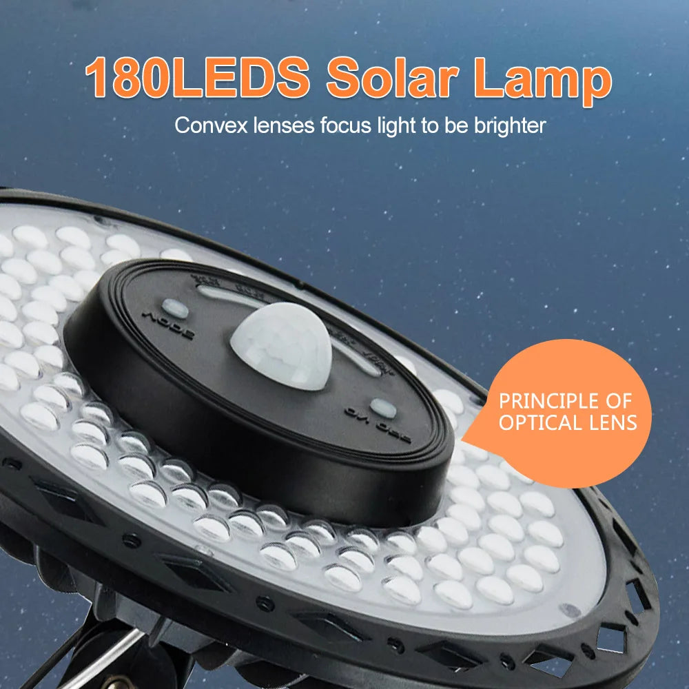 DecorBites™ 180LED Solar Shed Light with Remote, 5 Modes for Yard, Garage, Gazebo
