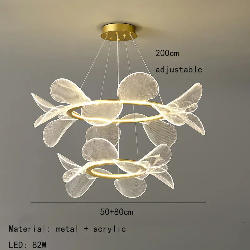ثريا زهور LED من DecorBites™: مصباح معلق أكريليك فاخر للمعيشة الحديثة، غرفة النوم، المطبخ، غرفة الطعام