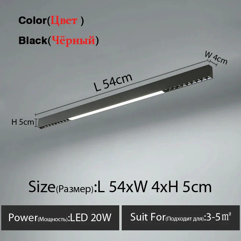 مصباح سقف LED خطي من DecorBites™ لغرفة المعيشة وغرفة الطعام وغرفة النوم - تصميم بسيط