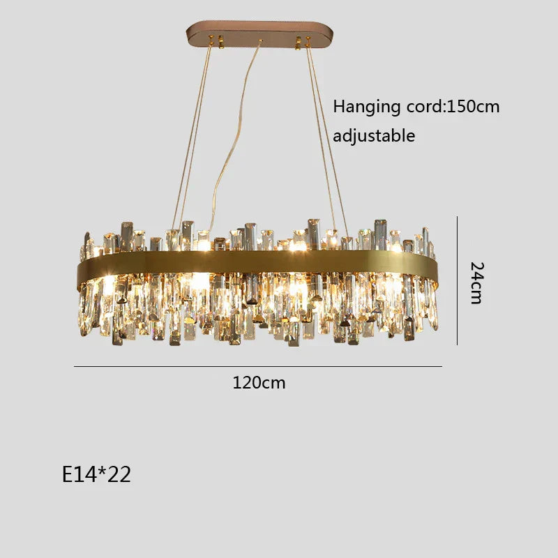 DecorBites™ Crystal Ceiling Chandelier LED Hanging Lamps for Living Room Luxe Décor